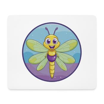 Libelle Niedliche Kawaii Cartoon Clipart Tier Haustier - Mousepad (Querformat) - Weiß - Vorne