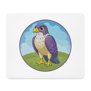 Falcon Cute Kawaii Cartoon Clipart Animal Pet - Mouse Pad (horizontal) - white - Front