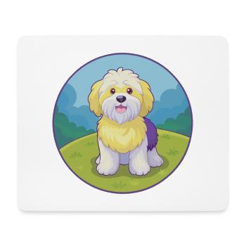 Havaneser Hund Niedlich Kawaii Cartoon Clipart Tier - Mousepad (Querformat) - Weiß - Vorne