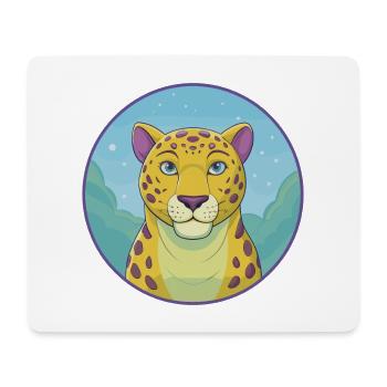 Jaguar Niedliche Kawaii Cartoon Clipart Tier Haustier - Mousepad (Querformat) - Weiß - Vorne