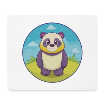 Panda Niedlich Kawaii Cartoon Clipart Tier Haustier - Mousepad (Querformat) - Weiß - Vorne
