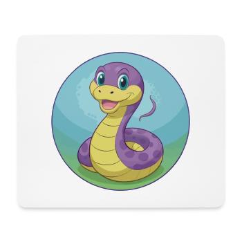 Serpent Mignon Kawaii Dessin animé Clipart Animal Animal de compagnie - Tapis de souris (format paysage) - blanc - Devant