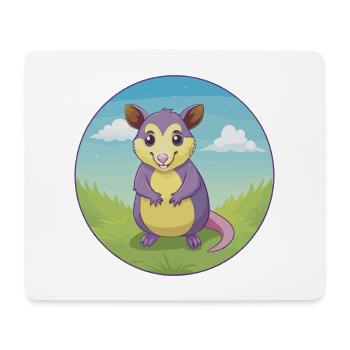 Possum Cute Kawaii Cartoon Clipart Animal Pet - Mouse Pad (horizontal) - white - Front