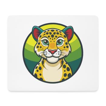 Amur Leopard Cute Kawaii Cartoon Clipart Animal - Mouse Pad (horizontal) - white - Front