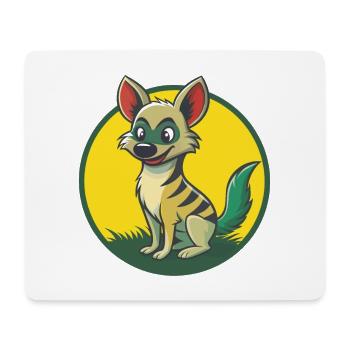 Aardwolf mignon Kawaii dessin animé Clipart Animal de compagnie - Tapis de souris (format paysage) - blanc - Devant