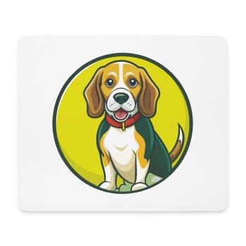Beagle Dog Cute Kawaii Cartoon Clipart Pet Animal - Mouse Pad (horizontal) - white - Front