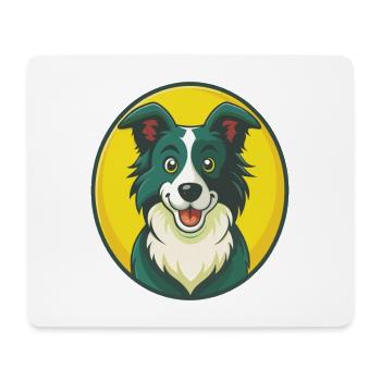 Border Collie Hund Niedliches Kawaii Cartoon Haustier Tier - Mousepad (Querformat) - Weiß - Vorne
