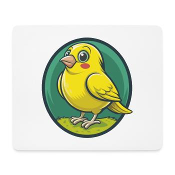 Canari Oiseau Mignon Kawaii Dessin animé Clipart Animal de compagnie - Tapis de souris (format paysage) - blanc - Devant
