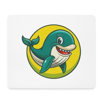 Blue whale Cute Kawaii Cartoon Clipart Pet Animal - Mouse Pad (horizontal) - white - Front