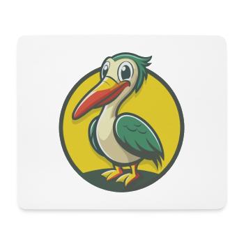 Pélican Mignon Kawaii Dessin animé Clipart Animal de compagnie - Tapis de souris (format paysage) - blanc - Devant