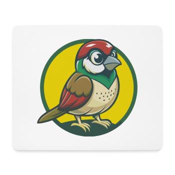 Sparrow Cute Kawaii Cartoon Clipart Pet Animal - Mouse Pad (horizontal) - white - Front