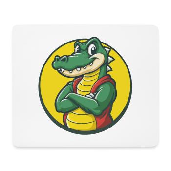 Crocodile Mignon Kawaii Dessin animé Clipart Animal de compagnie - Tapis de souris (format paysage) - blanc - Devant