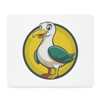 Seagull Cute Kawaii Cartoon Clipart Pet Animal - Mouse Pad (horizontal) - white - Front