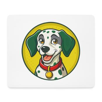 Chien Dalmatien Mignon Kawaii Dessin animé Clipart Animal - Tapis de souris (format paysage) - blanc - Devant