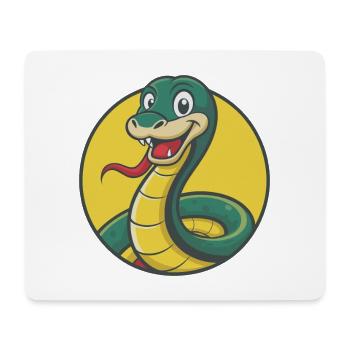 Serpent Mignon Kawaii Dessin animé Clipart Animal de compagnie - Tapis de souris (format paysage) - blanc - Devant