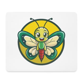 Butterfly Cute Kawaii Cartoon Clipart Pet Animal - Mouse Pad (horizontal) - white - Front