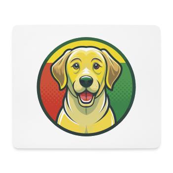 Labrador retriever chien mignon Kawaii dessin animé Animal - Tapis de souris (format paysage) - blanc - Devant