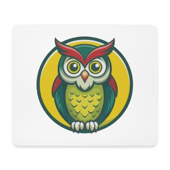 Owl Cute Kawaii Cartoon Clipart Pet Animal - Mouse Pad (horizontal) - white - Front