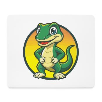 Lizard Cute Kawaii Cartoon Clipart Pet Animal - Mouse Pad (horizontal) - white - Front