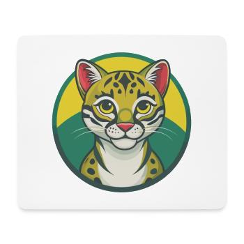 Ocelot Cute Kawaii Cartoon Clipart Pet Animal - Mouse Pad (horizontal) - white - Front