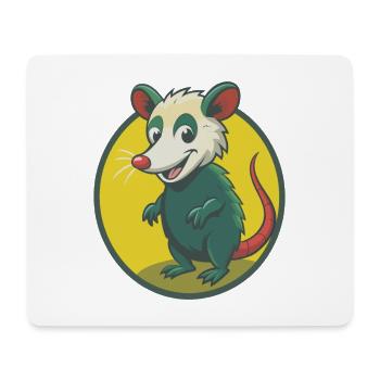Opossum Mignon Kawaii Dessin animé Clipart Animal de compagnie - Tapis de souris (format paysage) - blanc - Devant
