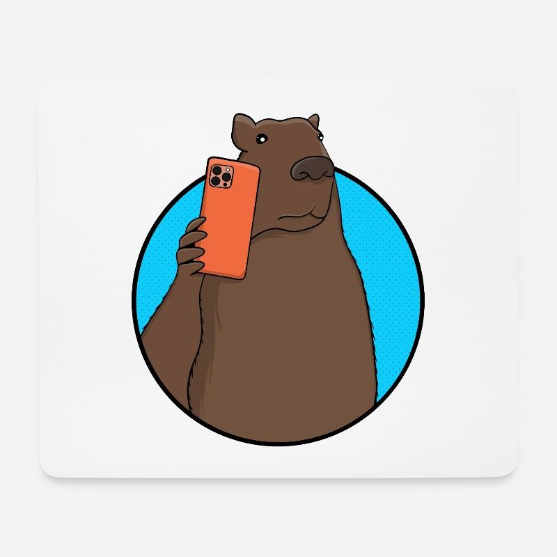 Capybara Social-Media-Influencer - Mousepad (Querformat) - Weiß