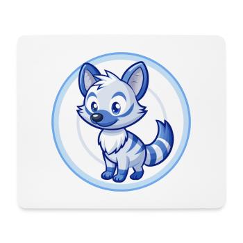 Erdwolf Blau Kawaii Cartoon Figur Clipart Haustier - Mousepad (Querformat) - Weiß - Vorne