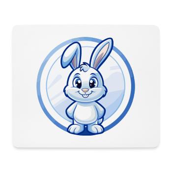 Lapin Bleu Kawaii Dessin Animé Personnage Clipart Animal de compagnie - Tapis de souris (format paysage) - blanc - Devant