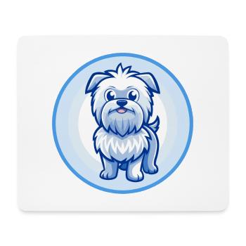 Affenpinscher Dog Blue Kawaii Cartoon Character - Mouse Pad (horizontal) - white - Front
