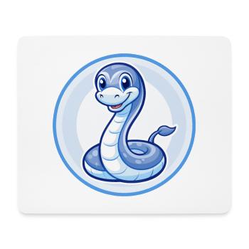 Anaconda Blue Kawaii Cartoon Character Clipart Pet - Mouse Pad (horizontal) - white - Front