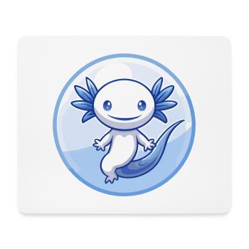 axolotl bleu kawaii dessin animé personnage clipart animal de compagnie - Tapis de souris (format paysage) - blanc - Devant