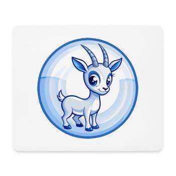 Antilope Blau Kawaii Cartoon Charakter Clipart Haustier - Mousepad (Querformat) - Weiß - Vorne