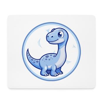Dinosaurier Blau Kawaii Cartoon Figur Clipart Haustier - Mousepad (Querformat) - Weiß - Vorne