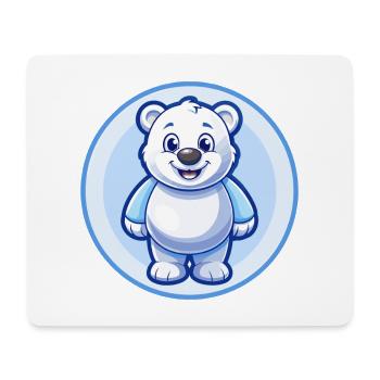 ours bleu kawaii dessin animé personnage clipart animal de compagnie - Tapis de souris (format paysage) - blanc - Devant