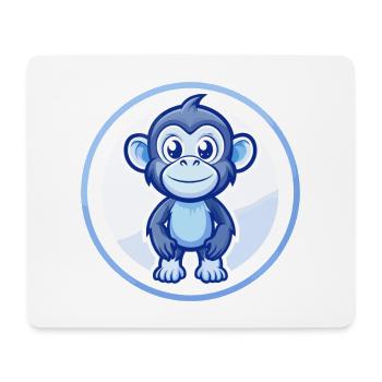 Bonobo Blue Kawaii Cartoon Character Clipart Pet - Mouse Pad (horizontal) - white - Front