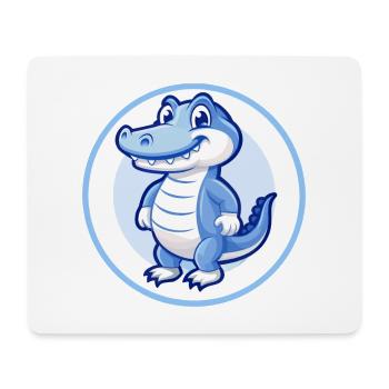 Alligator Blau Kawaii Cartoon Figur Clipart - Mousepad (Querformat) - Weiß - Vorne