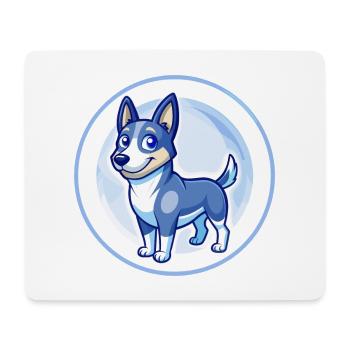 Australischer Kelpie Hund Blau Niedliches Kawaii Cartoon Haustier - Mousepad (Querformat) - Weiß - Vorne