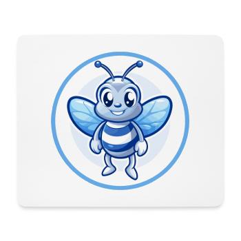 Bee Blue Cute Kawaii Cartoon Character Clipart Pet - Mouse Pad (horizontal) - white - Front