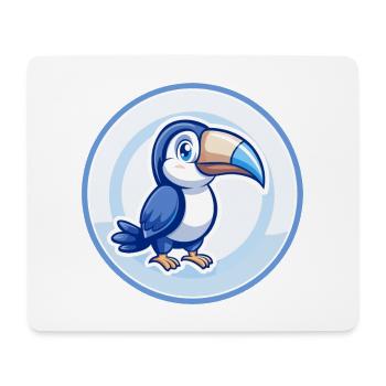 Tukan Blau Kawaii Cartoon Figur Clipart Haustier - Mousepad (Querformat) - Weiß - Vorne