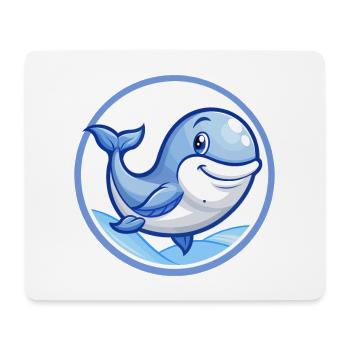 Whale Blue Kawaii Cartoon Character Clipart Pet - Mouse Pad (horizontal) - white - Front