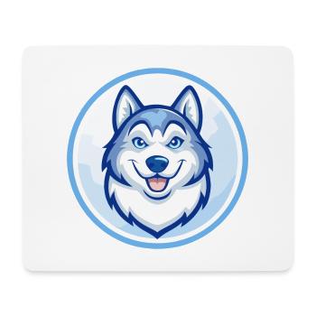 Husky chien bleu Kawaii dessin animé Personnage Clipart - Tapis de souris (format paysage) - blanc - Devant