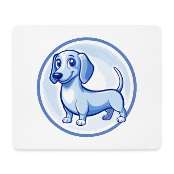 Dachshund Dog Blue Cute Kawaii Cartoon Clipart Pet - Mouse Pad (horizontal) - white - Front