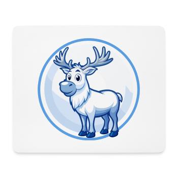 Elch Blau Niedlich Kawaii Cartoon Figur Clipart Haustier - Mousepad (Querformat) - Weiß - Vorne