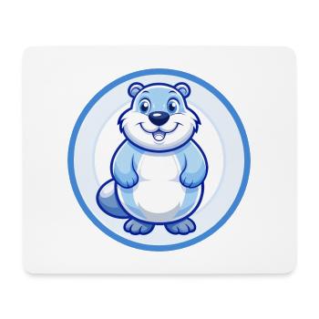 Groundhog Blue Kawaii Cartoon Character Clipart - Mouse Pad (horizontal) - white - Front