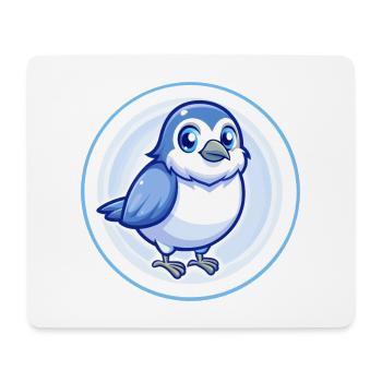 Spatz Blau Kawaii Cartoon Figur Clipart Haustier - Mousepad (Querformat) - Weiß - Vorne