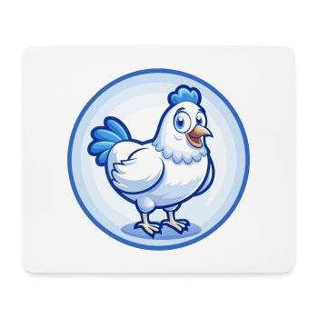 Hen Blue Cute Kawaii Cartoon Character Clipart Pet - Mouse Pad (horizontal) - white - Front