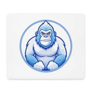 Gorilla Blue Kawaii Cartoon Character Clipart Pet - Mouse Pad (horizontal) - white - Front