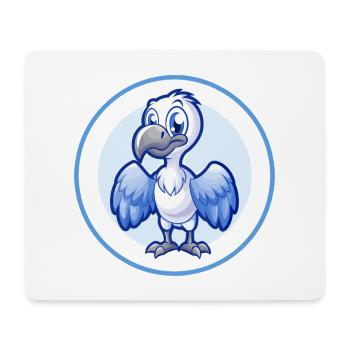 Geier Blau Kawaii Cartoon Figur Clipart Haustier - Mousepad (Querformat) - Weiß - Vorne