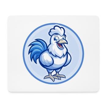 Hahn Blau Kawaii Cartoon Figur Clipart Haustier - Mousepad (Querformat) - Weiß - Vorne