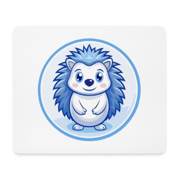 Igel Blau Kawaii Cartoon Figur Clipart Haustier - Mousepad (Querformat) - Weiß - Vorne